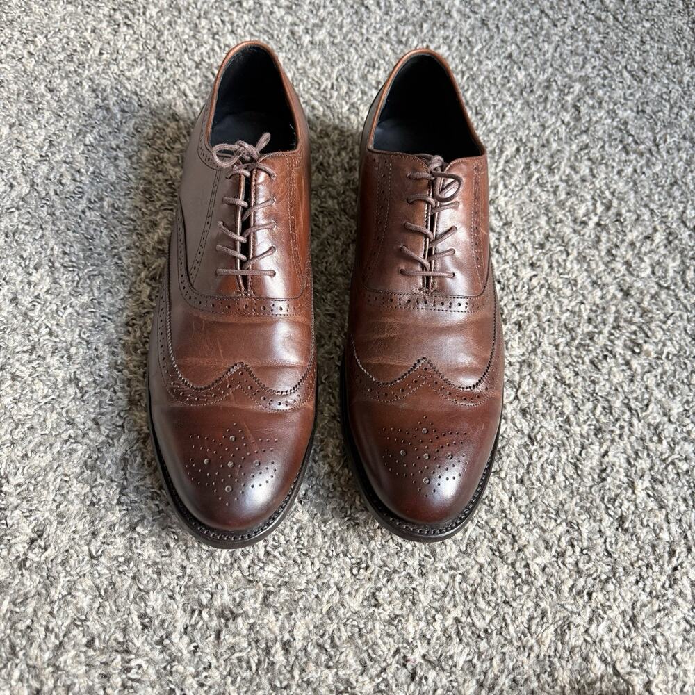 Thursday Boot Co Mahogany Aviator Brown Leather Mens Oxford Dress Shoes Size 15